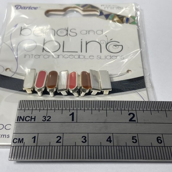 Jewelry Charm Sliders Brown Silver 3 Packs Mix and Mingle Darice Bands a Bling - Picture 10 of 12